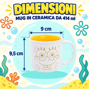Tazza in Ceramica Spongebob Modello Mug 414 Ml in Confezione - 86206