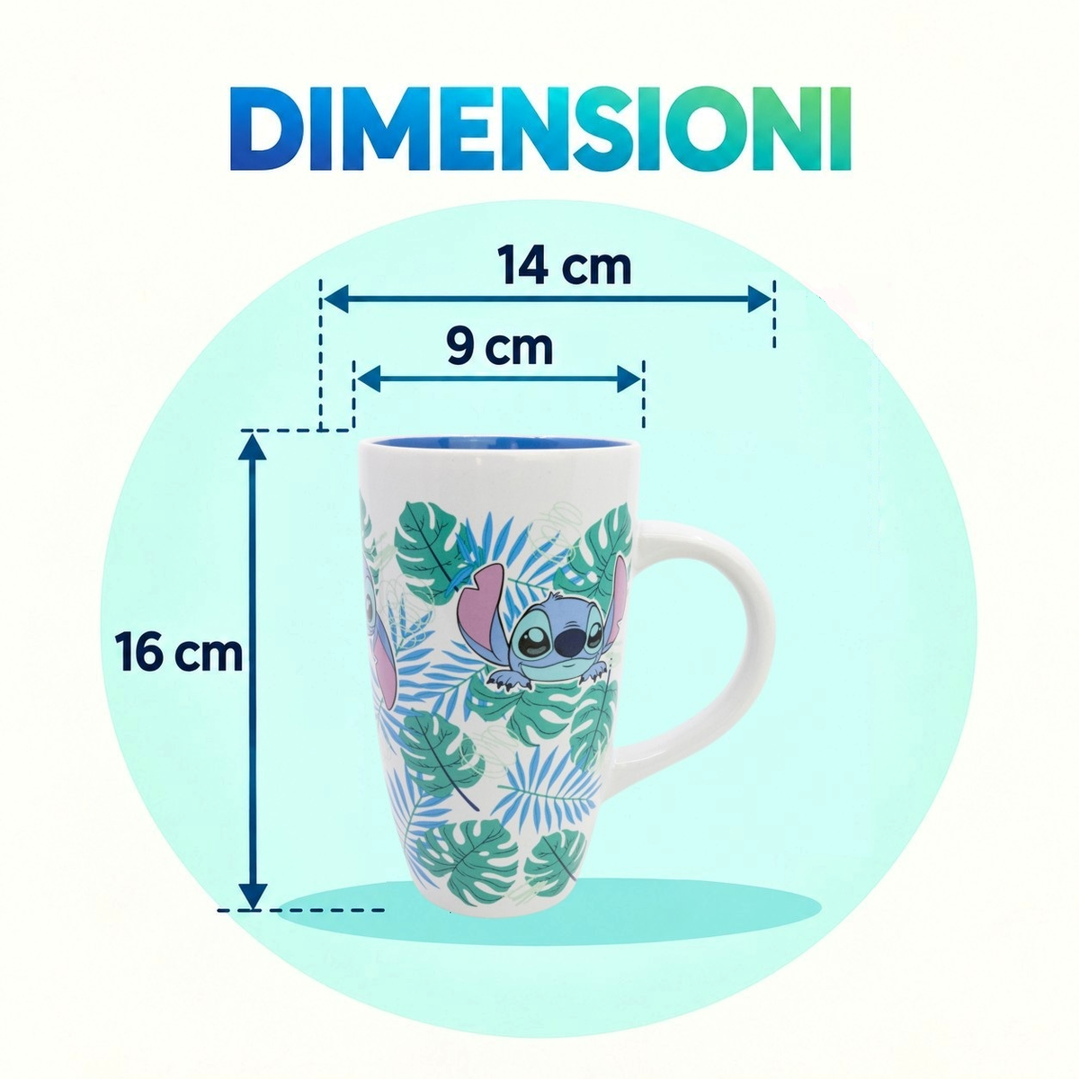 Tazza da Latte Stitch DISNEY in Ceramica Modello Mug Alta 680 Ml - 86145