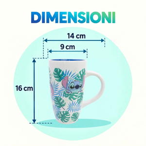 Tazza da Latte Stitch DISNEY in Ceramica Modello Mug Alta 680 Ml - 86145