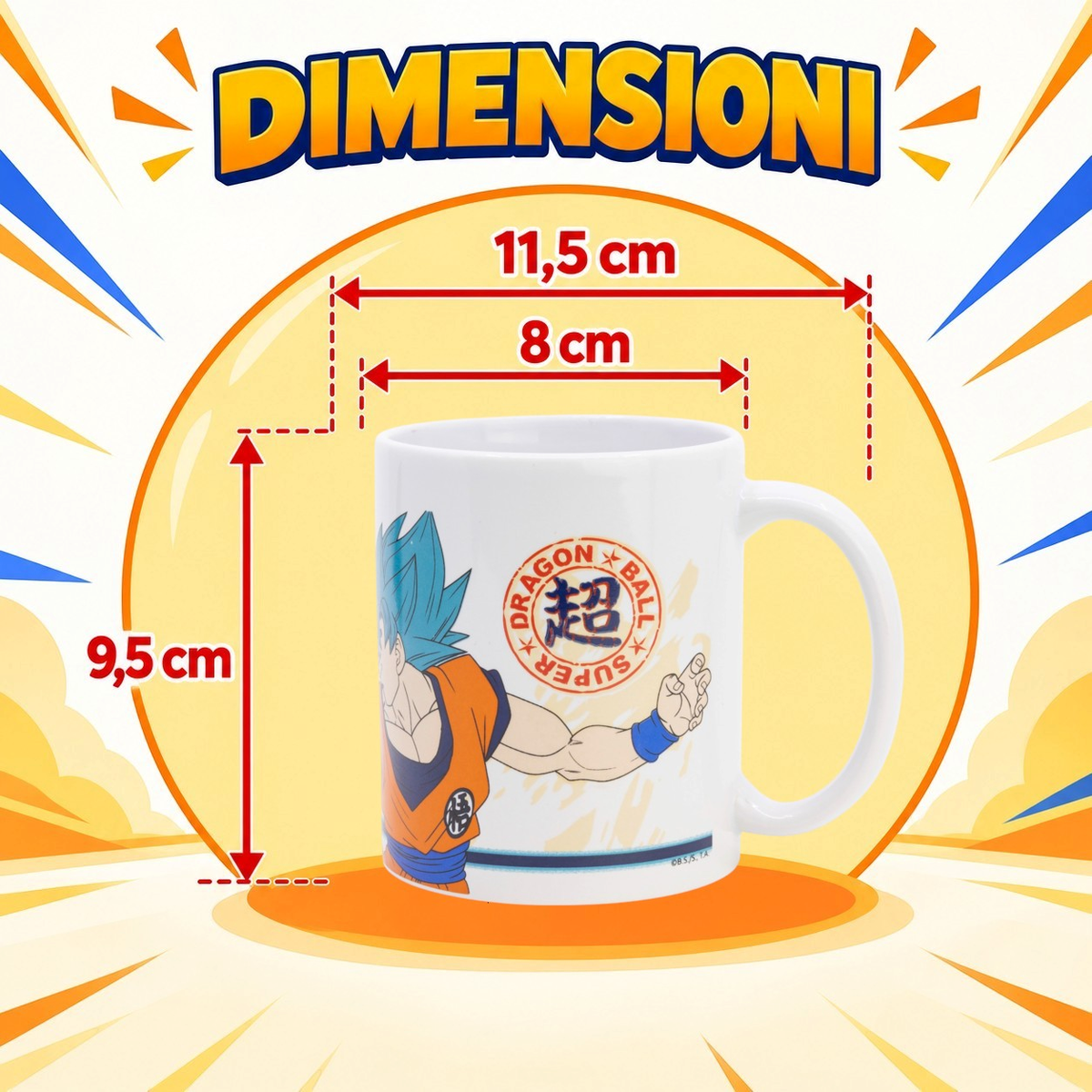 Tazza in Ceramica Dragon Ball Super Goku Vegeta Modello Mug 325 Ml in Confezione - 86207