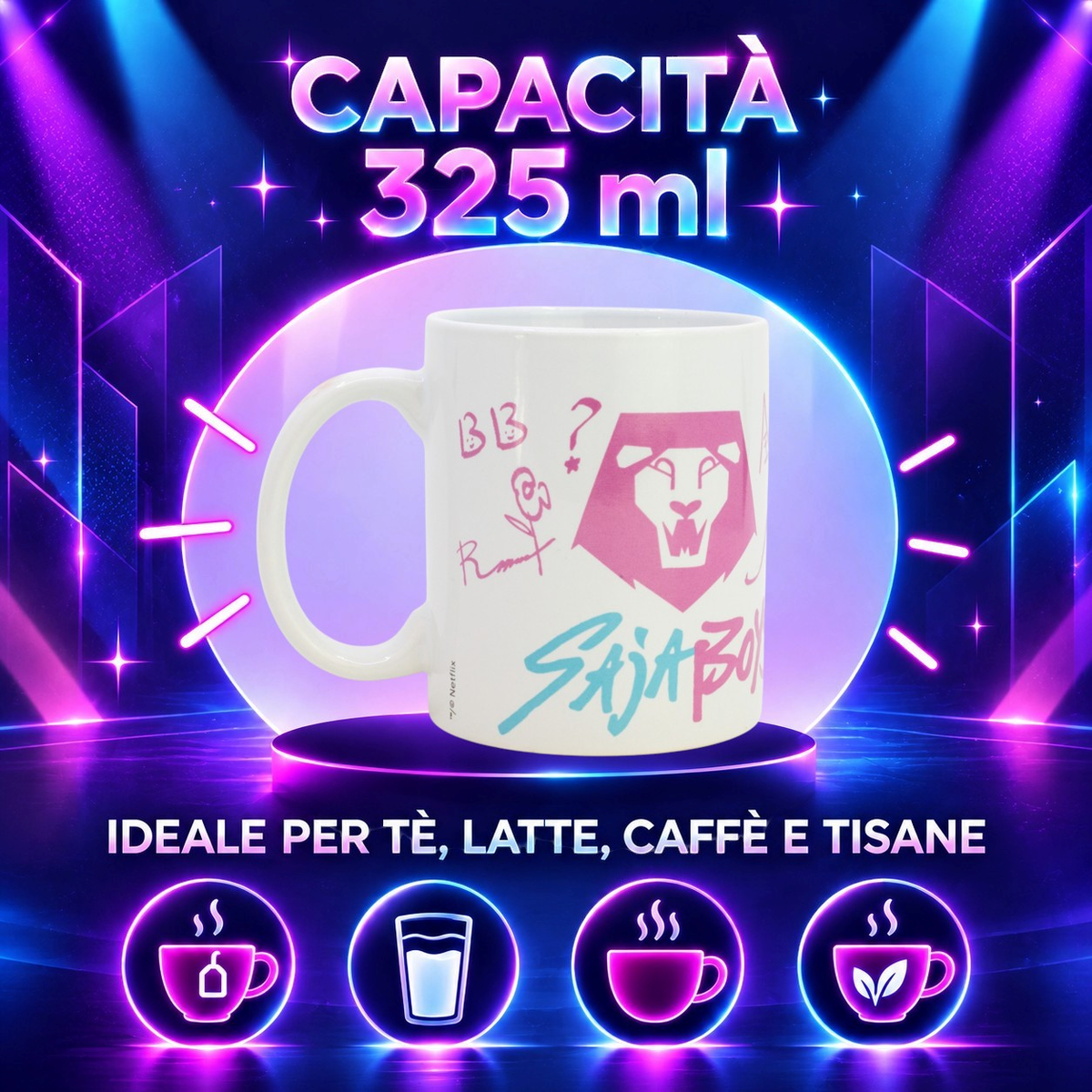 Tazza in Ceramica Kpop Demon Hunters Saja Boys Modello Mug 325 Ml in Confezione - 86148