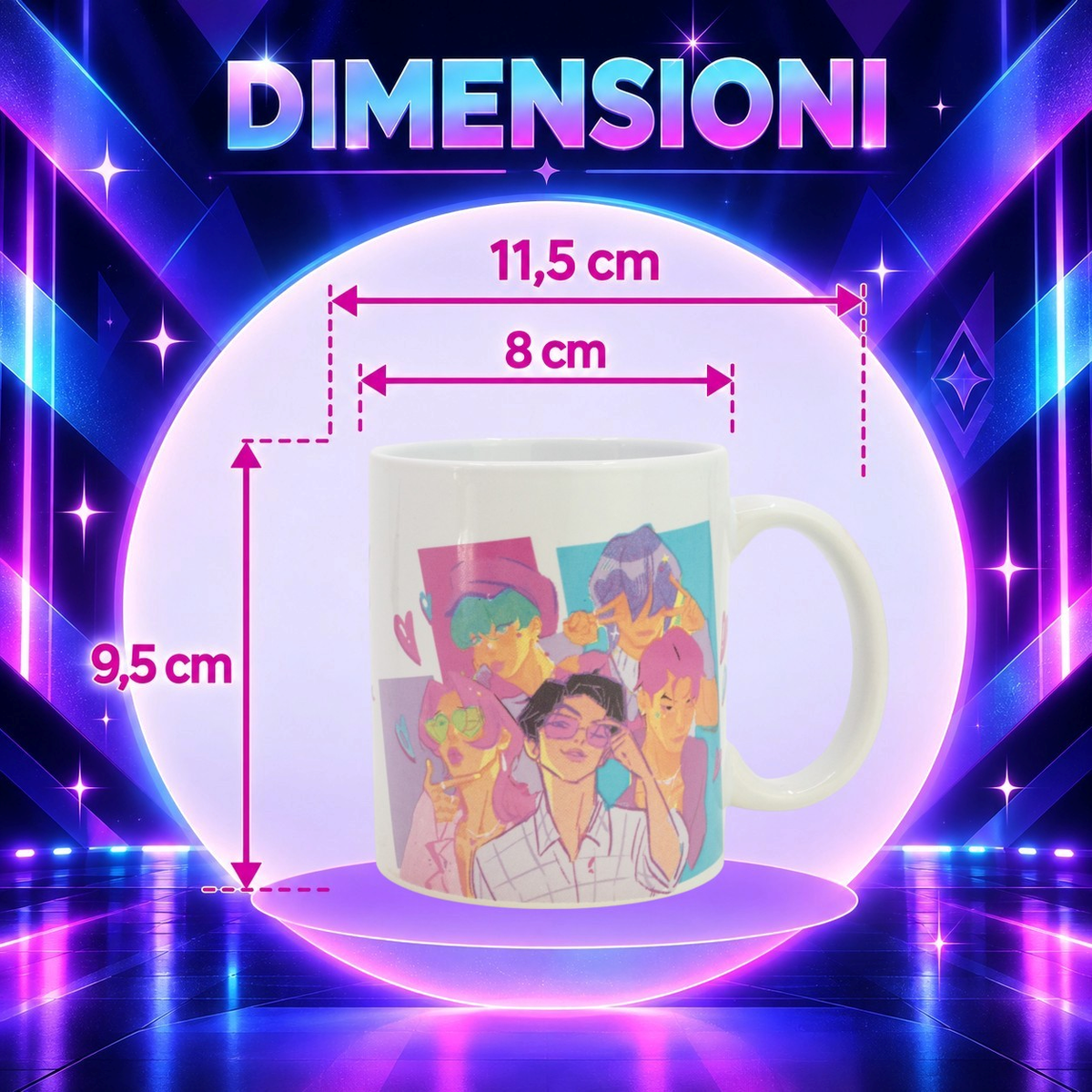 Tazza in Ceramica Kpop Demon Hunters Saja Boys Modello Mug 325 Ml in Confezione - 86148