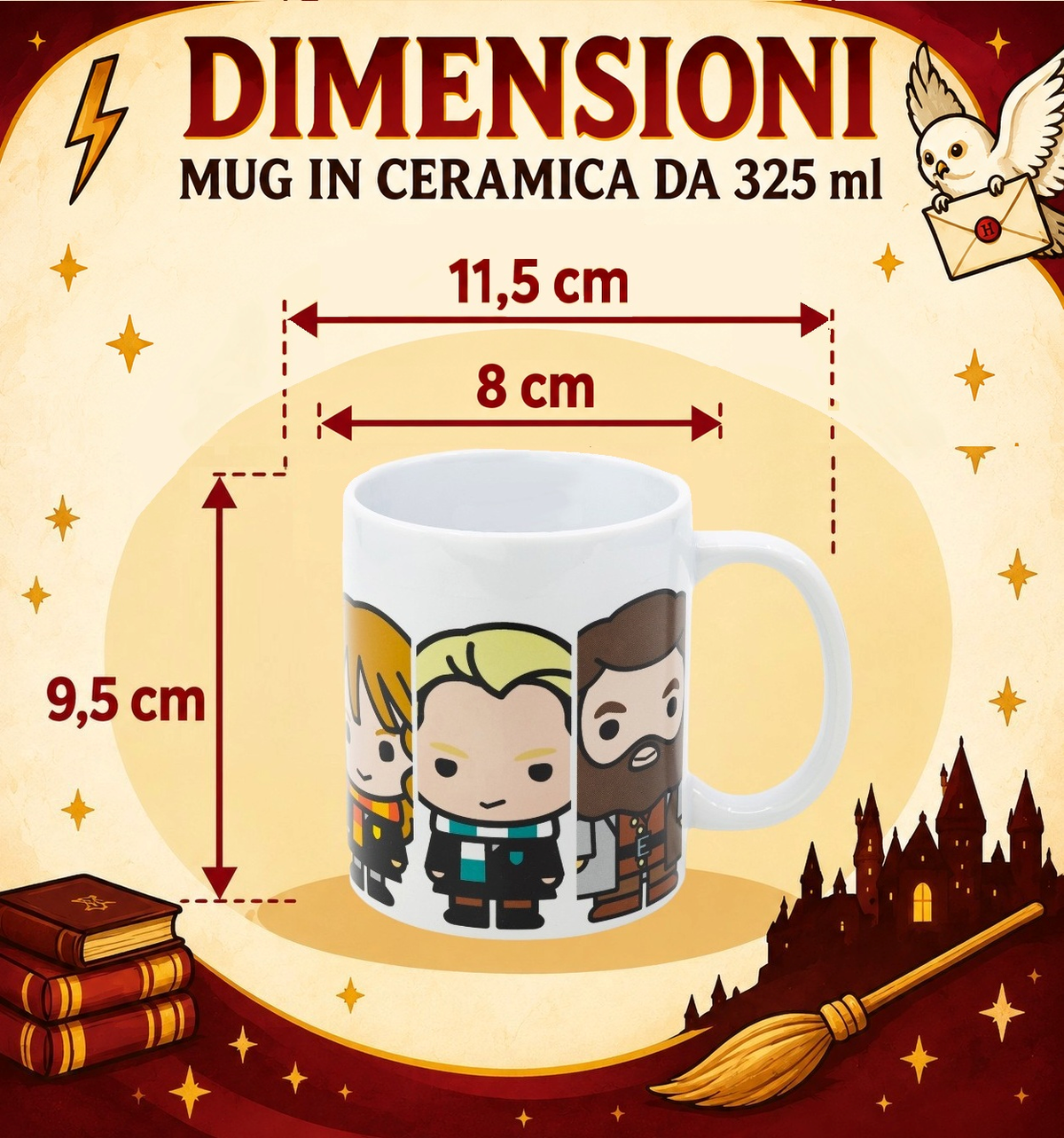 Tazza in Ceramica Harry Potter Chibi Modello Mug 325 Ml in Confezione - 86035