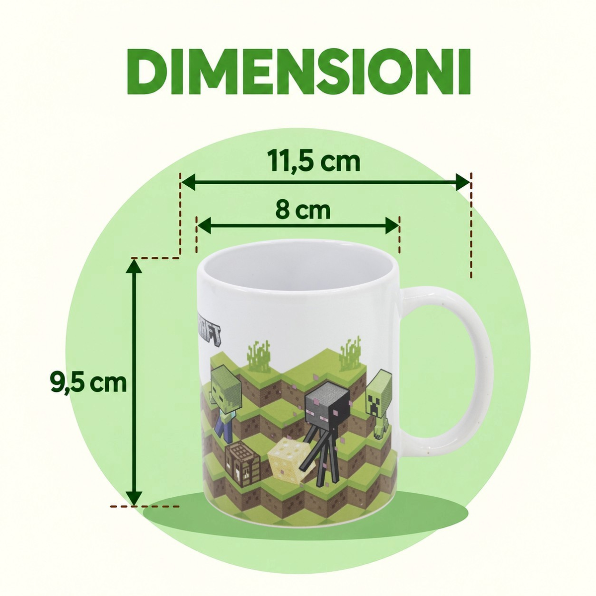 Tazza in Ceramica Minecraft Modello Mug 325 Ml in Confezione - 86004