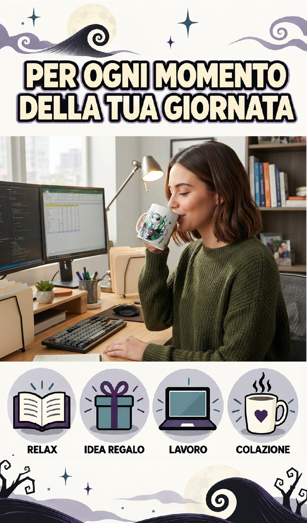 Tazza in Ceramica Nightmare Before Christmas Modello Mug 325 Ml in Confezione - 86005