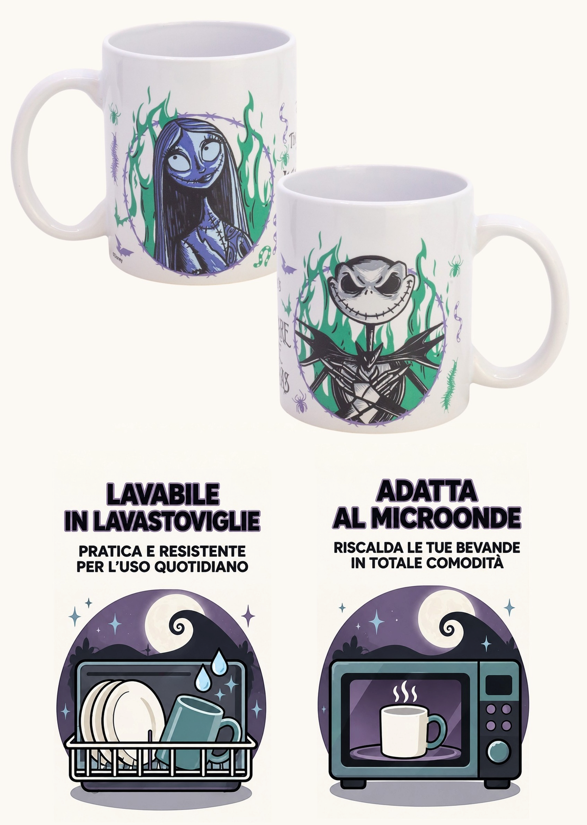 Tazza in Ceramica Nightmare Before Christmas Modello Mug 325 Ml in Confezione - 86005