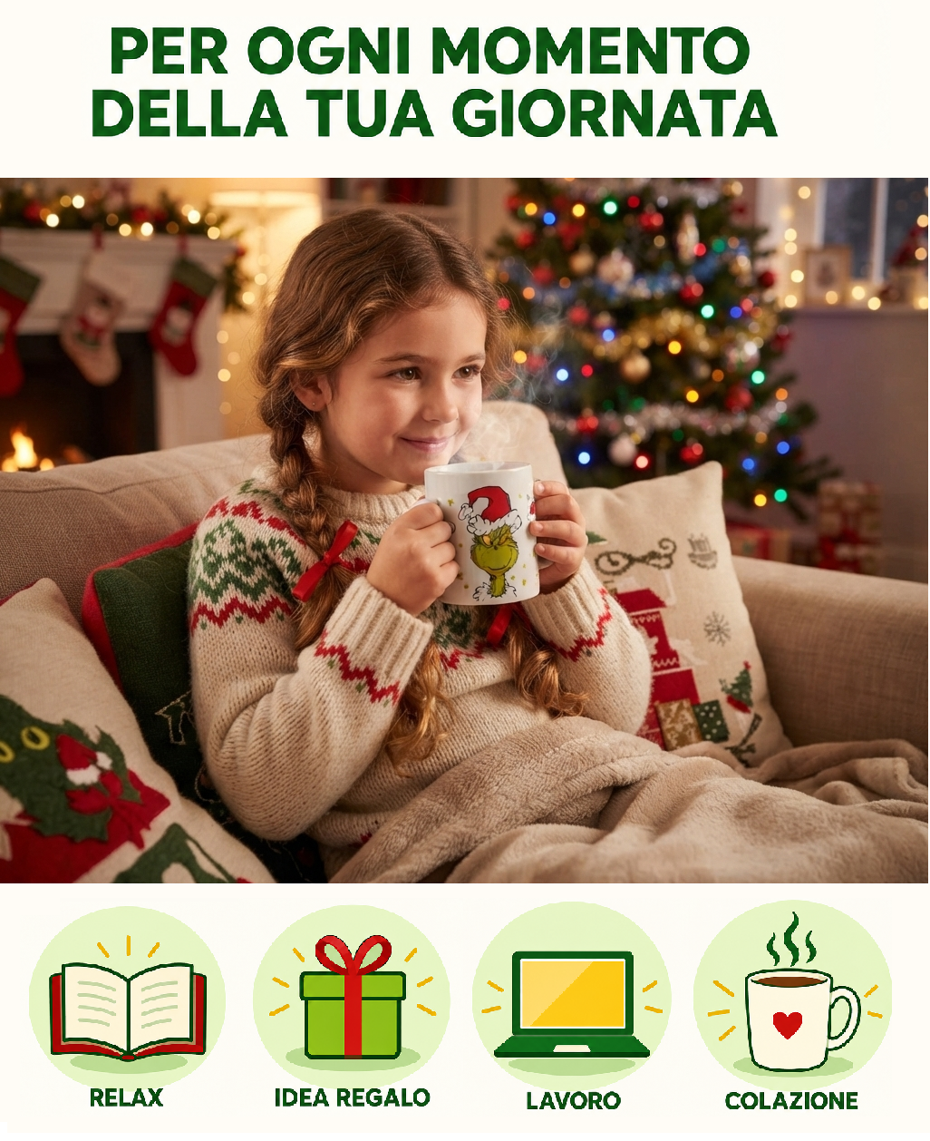 Tazza in Ceramica the Grinch Natale Modello Mug 325 Ml in Confezione - 86006