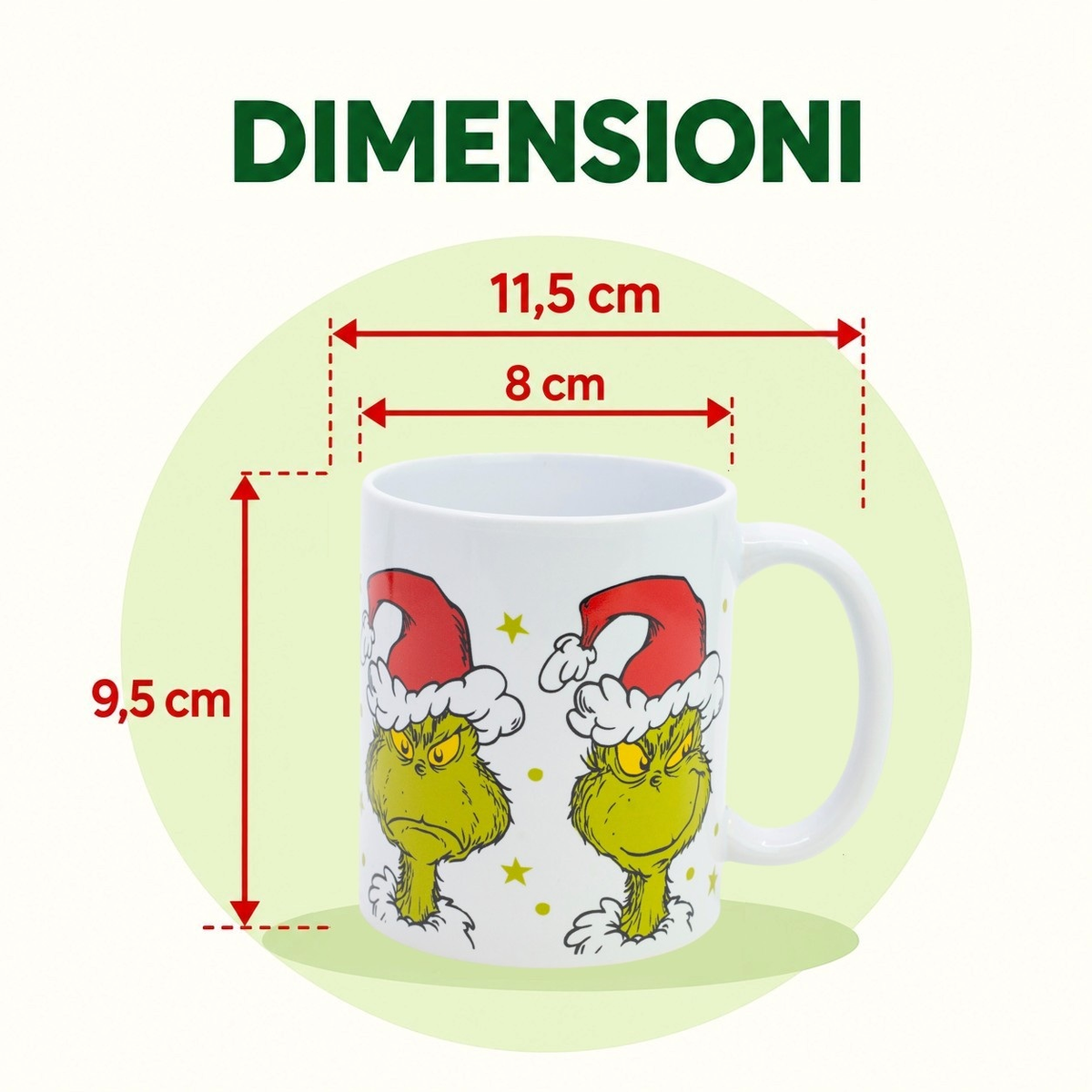 Tazza in Ceramica the Grinch Natale Modello Mug 325 Ml in Confezione - 86006
