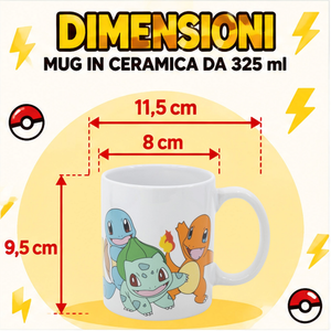 Tazza in Ceramica Pokémon Starter Pikachu Modello Mug 325 Ml in Confezione - 85995
