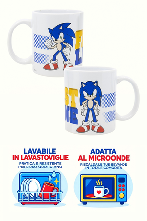 Tazza in Ceramica Sonic Modello Mug 325 Ml in Confezione - 85996