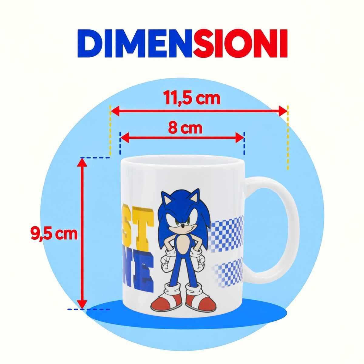 Tazza in Ceramica Sonic Modello Mug 325 Ml in Confezione - 85996