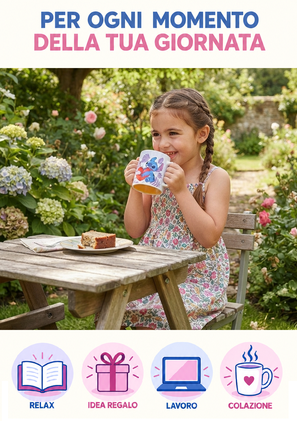 Tazza in Ceramica Stitch DISNEY Modello Mug 325 Ml in Confezione - 85997