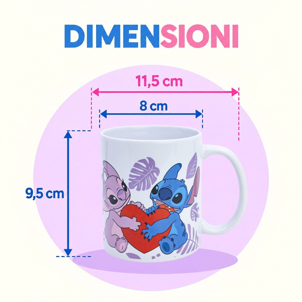 Tazza in Ceramica Stitch DISNEY Modello Mug 325 Ml in Confezione - 85997