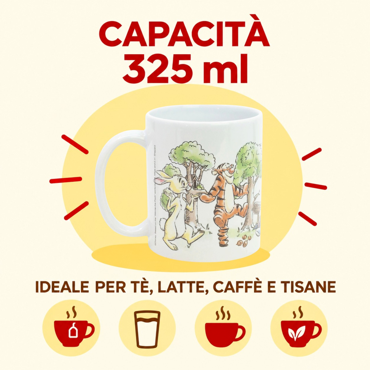 Tazza in Ceramica Winnie the Pooh DISNEY Modello Mug 325 Ml in Confezione - 86184