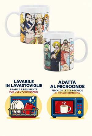 Tazza in Ceramica One Piece Ciurma Luffy Modello Mug 325 Ml in Confezione - 84480