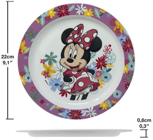 Set Pappa 5 Pezzi Minnie DISNEY in Plastica Adatta Al Microonde Piatti Bicchiere Posate  - St81250