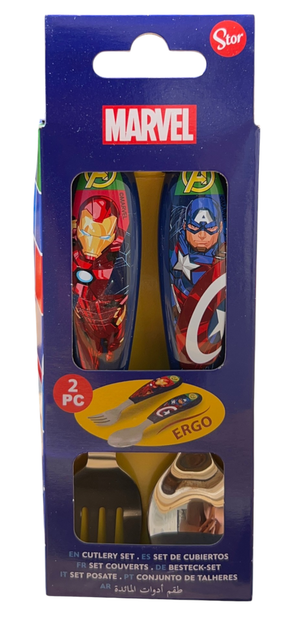 Posate Avengers MARVEL Forchetta e Cucchiaio in Acciaio Inox Manico Ergonomico- St80118