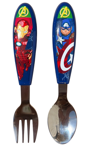 Posate Avengers MARVEL Forchetta e Cucchiaio in Acciaio Inox Manico Ergonomico- St80118
