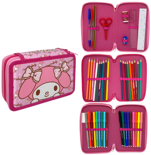Astuccio 3 Zip Scuola My Melody Sanrio Multiscomparto Portacolori Giotto - 1004e5285