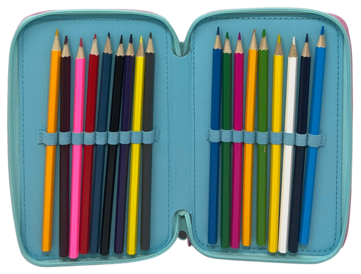 Astuccio 3 Zip Scuola Stitch DISNEY Multiscomparto Portacolori Giotto - 8002833