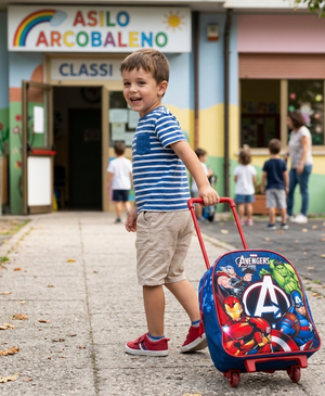 Zaino Asilo Trolley Avengers MARVEL Borsa per Scuola Materna Tempo Libero - 506381