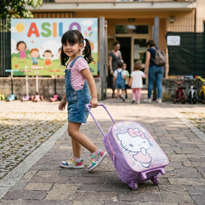 Zaino Asilo Trolley Hello Kitty Sanrio Borsa per Scuola Materna Tempo Libero - 1042815280