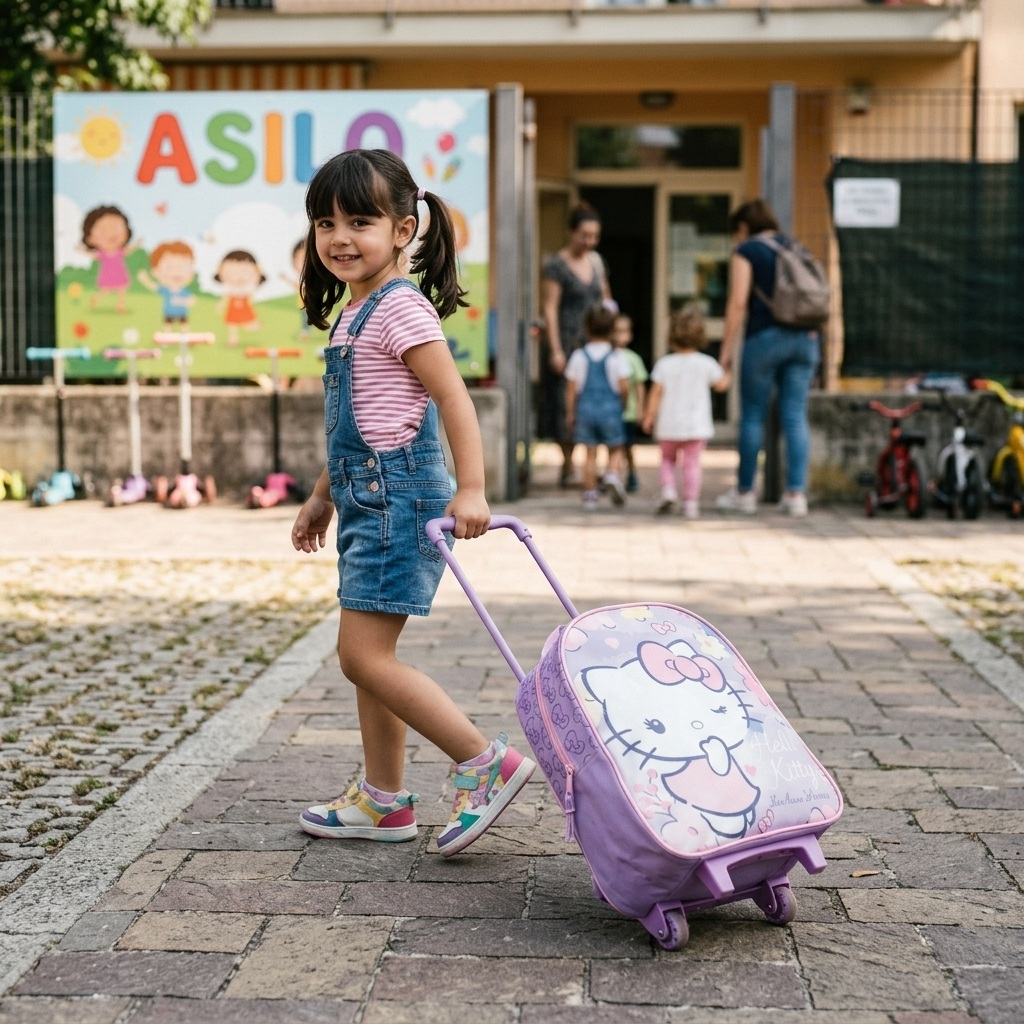 Zaino Asilo Trolley Hello Kitty Sanrio Borsa per Scuola Materna Tempo Libero - 1042815280