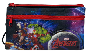 Tombolino Avengers MARVEL 3 Scomparti Bustina Astuccio Portacolori 22 CM - Av1337