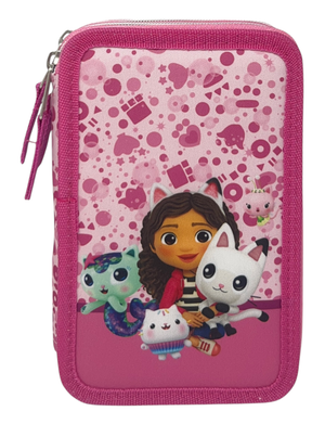 Astuccio Multiscomparto Gabby's Dollhouse 3 Zip per la Scuola Portacolori Giotto - Gab37-6468