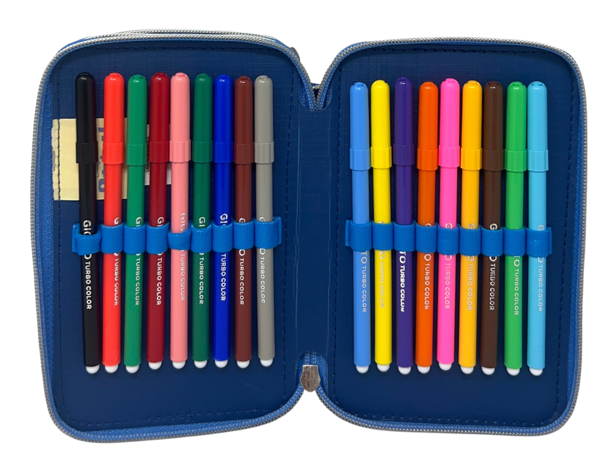 Astuccio Multiscomparto Stitch DISNEY 3 Zip per la Scuola Portacolori Giotto - Lil37-6272