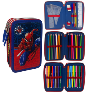 Astuccio Multiscomparto Spiderman MARVEL 3 Zip per la Scuola Portacolori Giotto - Spi37-6268