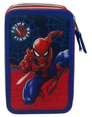 Astuccio Multiscomparto Spiderman MARVEL 3 Zip per la Scuola Portacolori Giotto - Spi37-6268