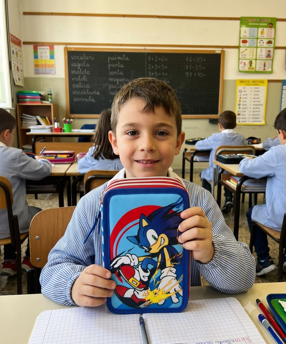 Astuccio Multiscomparto Sonic 3 Zip per la Scuola Portacolori Giotto - Son37-6470