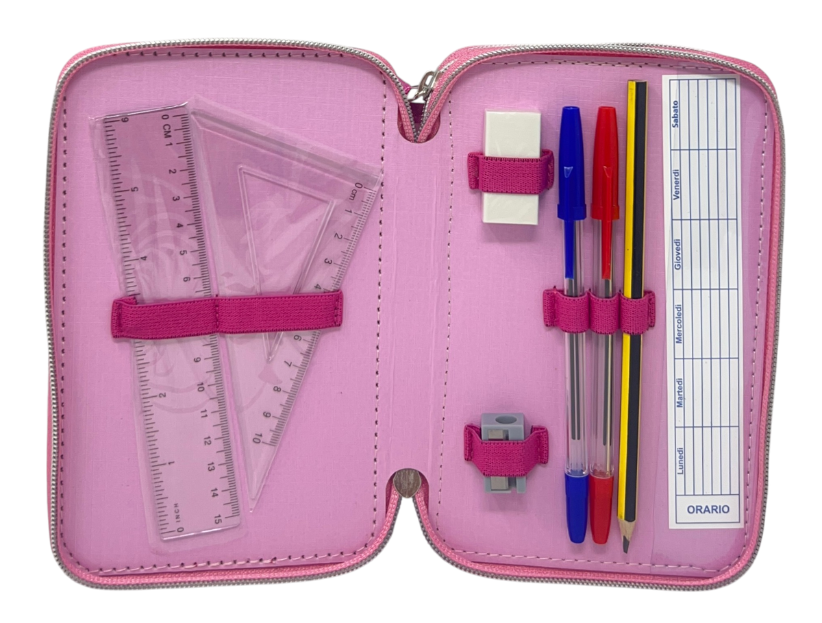 Astuccio Multiscomparto Principesse DISNEY 3 Zip per la Scuola Portacolori Giotto - Pri37-6472