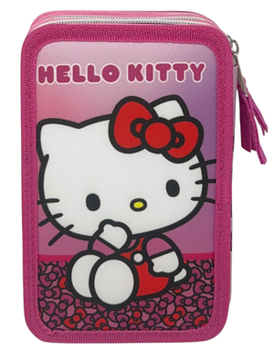 Astuccio Multiscomparto Hello Kitty Sanrio 3 Zip per la Scuola Portacolori Giotto - Hk37-6271