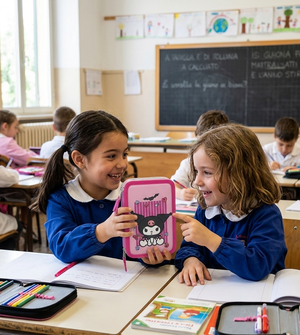Astuccio Multiscomparto Kuromi Sanrio 3 Zip per la Scuola Portacolori Giotto - Hk37-6471