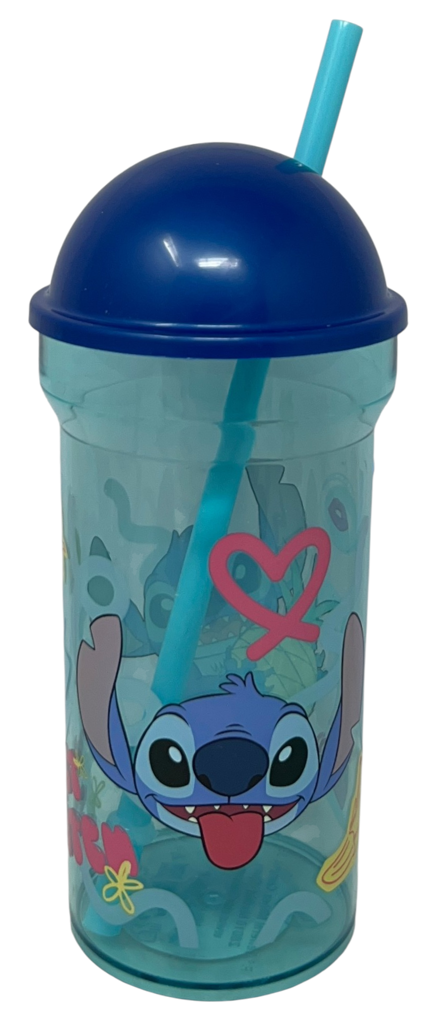 Bicchiere con Cannuccia Trasparente Stitch DISNEY 460 Ml Bpa Free - St75088