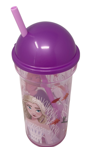 Bicchiere con Cannuccia Trasparente Frozen DISNEY 460 Ml Bpa Free - St81088