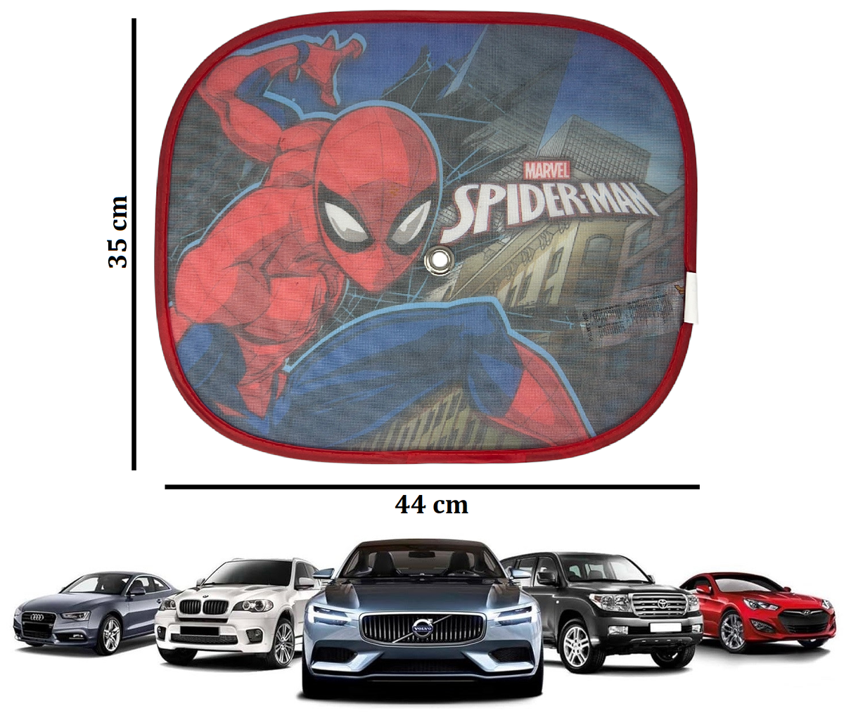 Tendine Parasole Laterali Spiderman MARVEL Coppia di Tendine per Auto 44 X 35 CM Protezione Raggi Uv - 9323
