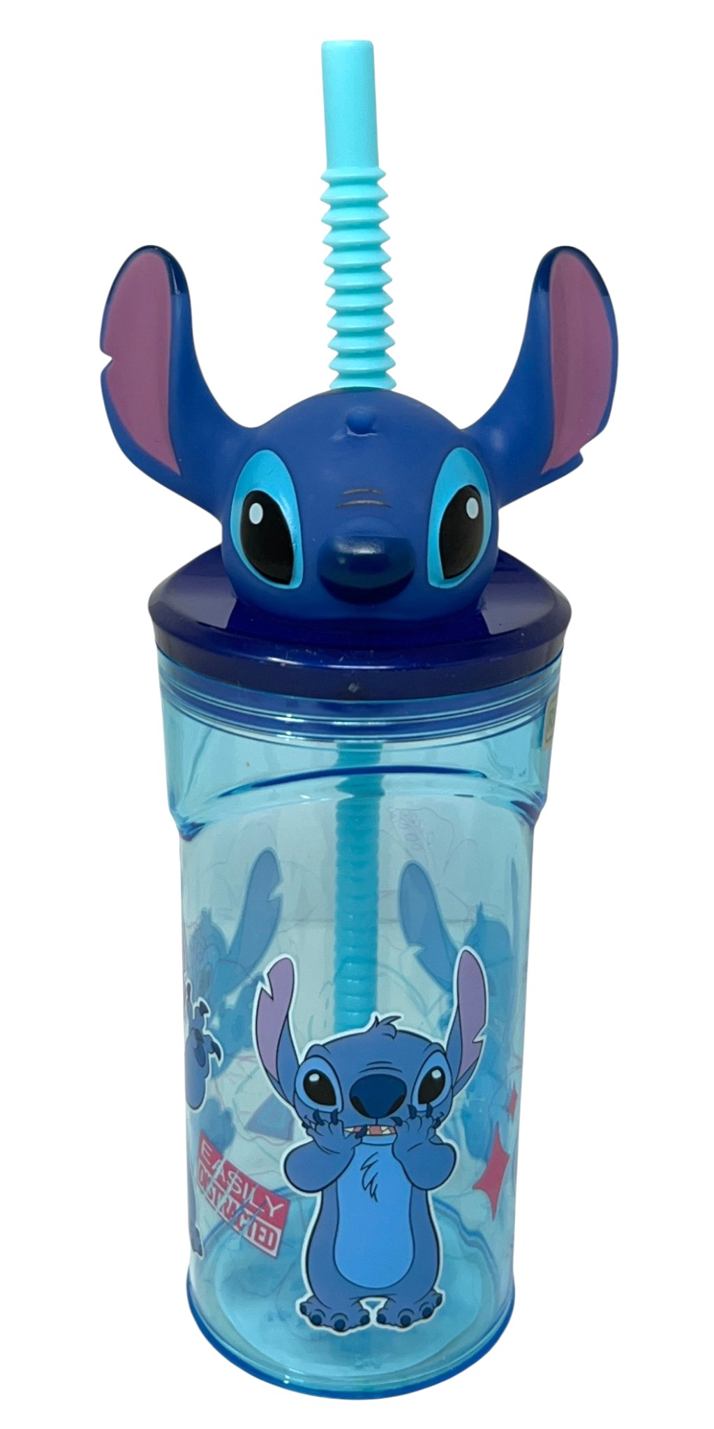 Bicchiere con Cannuccia Stitch DISNEY Personaggio 3d Bpa Free 360 Ml - 80594