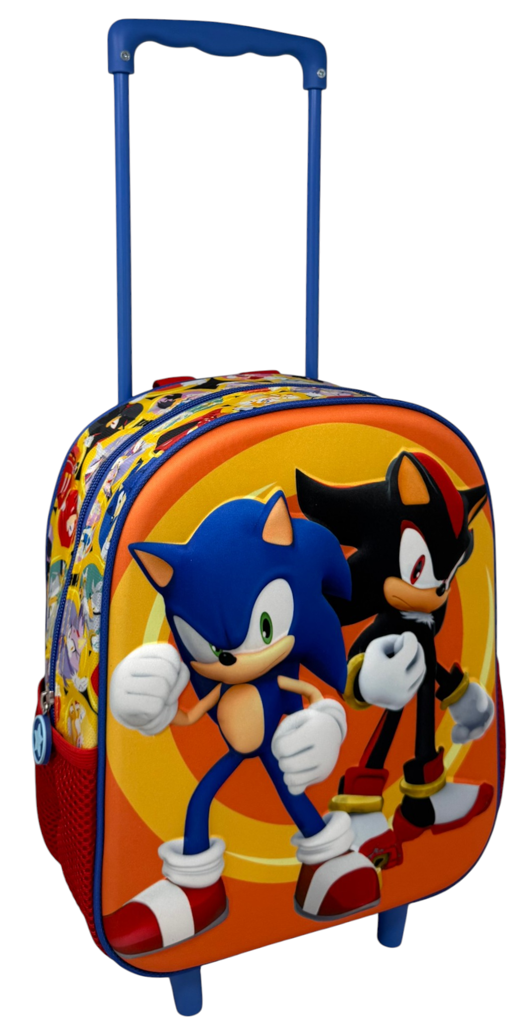 Zaino Asilo Trolley 3d Sonic the Hedgehog Zainetto 34 CM con Carrello per Scuola Materna - 09604