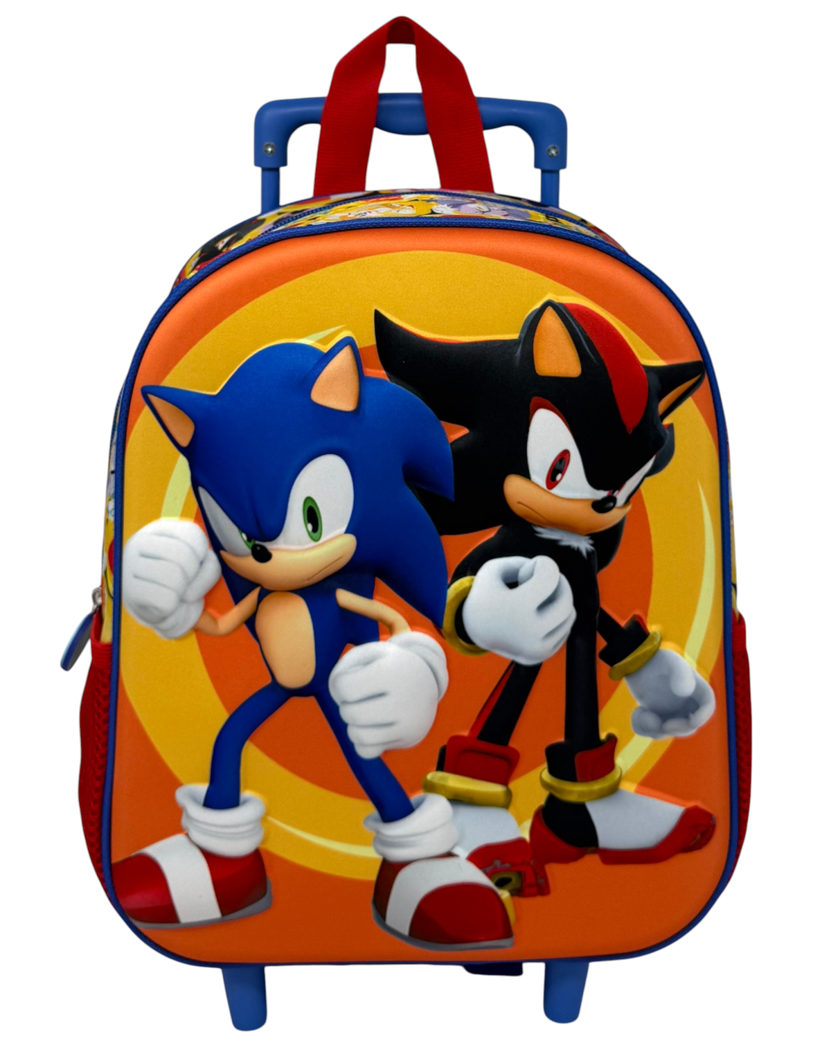 Zaino Asilo Trolley 3d Sonic the Hedgehog Zainetto 34 CM con Carrello per Scuola Materna - 09604