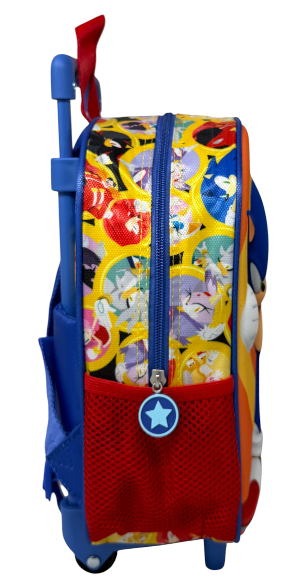 Zaino Asilo Trolley 3d Sonic the Hedgehog Zainetto 34 CM con Carrello per Scuola Materna - 09604