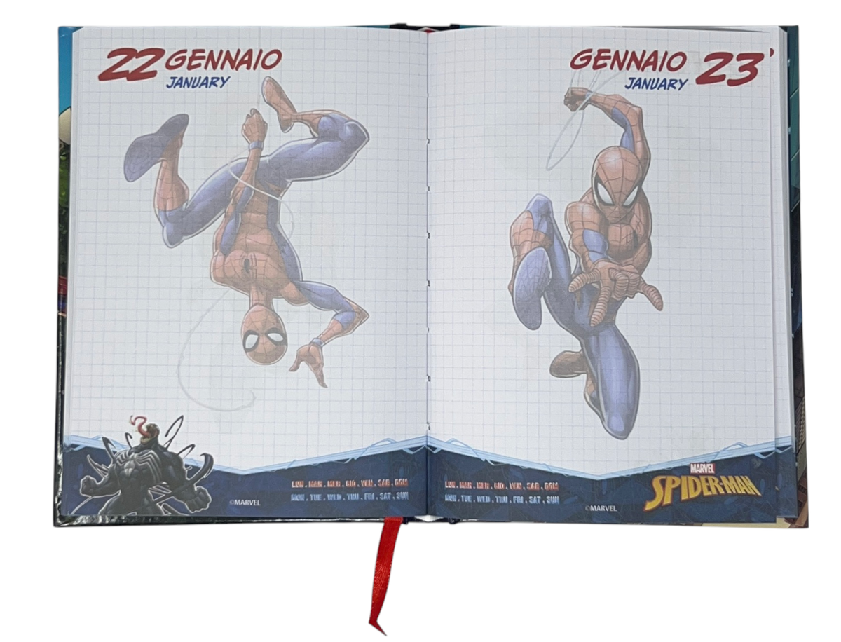 Diario Spiderman MARVEL Agenda 10 Mesi Scuola Elementare Media - Sp1338