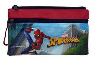 Tombolino Spiderman MARVEL 3 Scomparti Bustina Astuccio Portacolori 22 CM - Sp1337