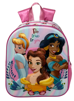 Zaino Asilo 3d Principesse DISNEY Borsa 31 CM con Spallacci Imbottiti e Tasca Laterale - 08159