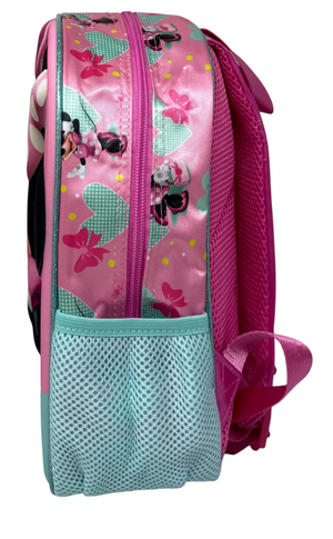 Zaino Asilo 3d Minnie Mouse DISNEY Borsa 31 CM con Charm Cuore e Tasca Laterale - 09528
