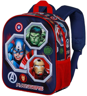 Zaino Asilo 3d Avengers MARVEL Borsa 31 CM con Spallacci Imbottiti e Tasca Laterale - 09558