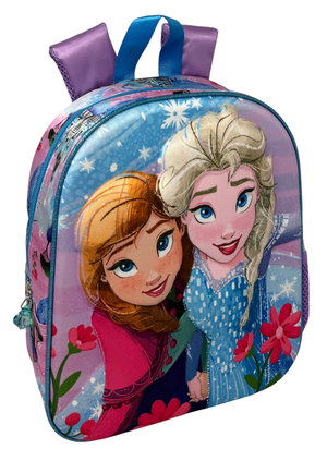 Zaino Asilo 3d Frozen DISNEY Borsa 31 CM con Charm Cristallo e Tasca Laterale - 09582