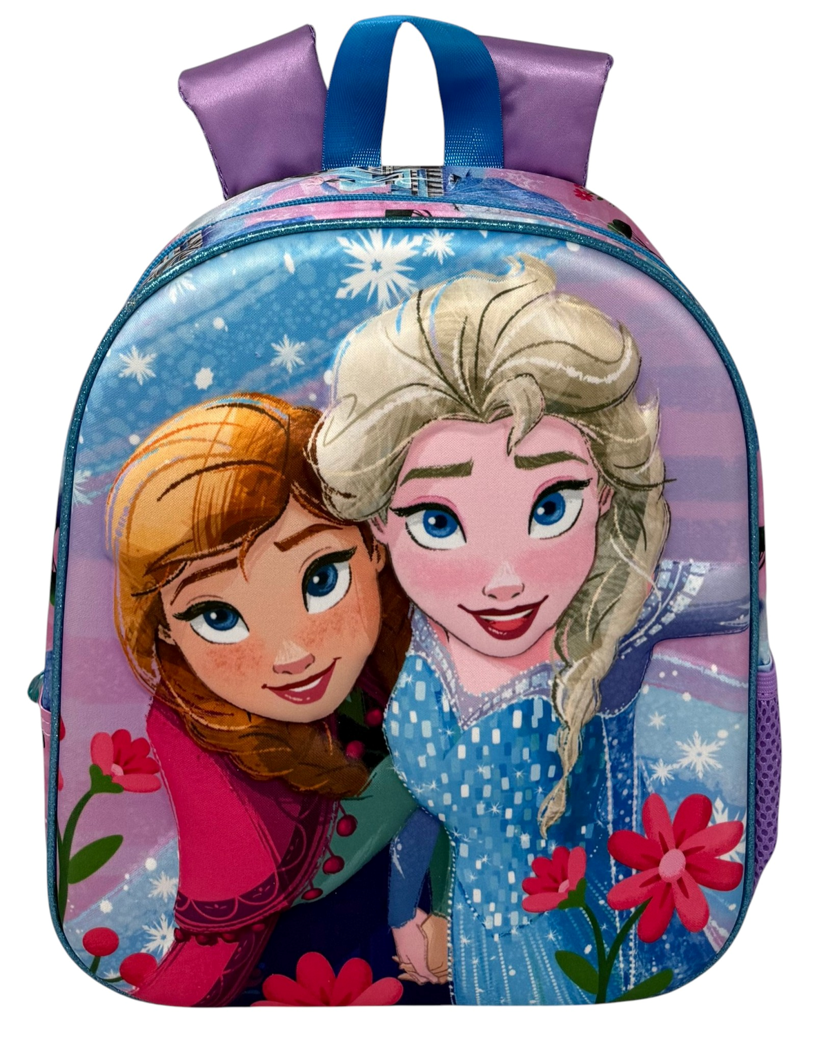 Zaino Asilo 3d Frozen DISNEY Borsa 31 CM con Charm Cristallo e Tasca Laterale - 09582
